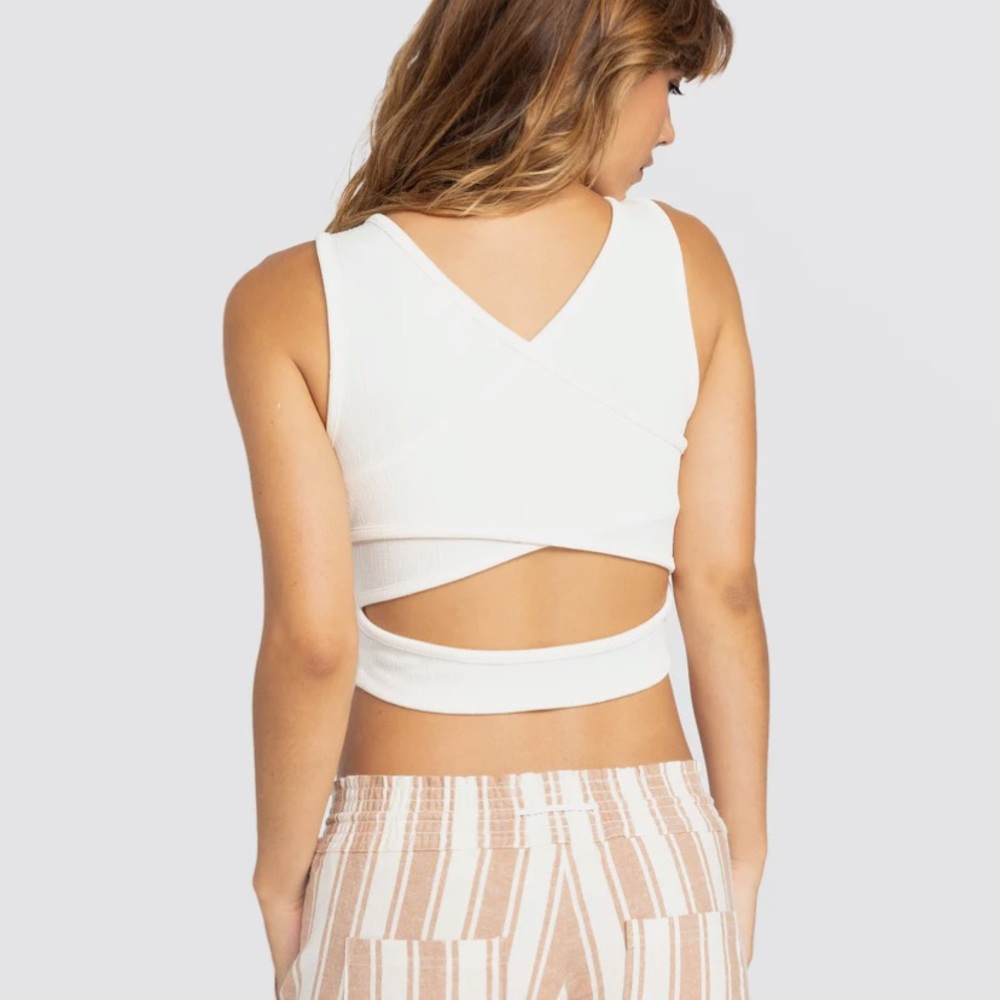 ROXY Good Keepsake Crop Top- Egret